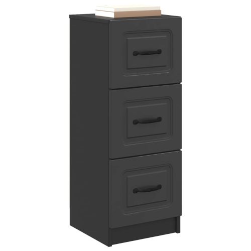 Чекмеджетен шкаф Черно 33 x 34,5 x 87 см Инженерна дървесина