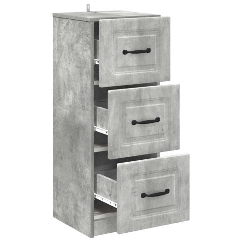 Чекмеджетен шкаф Бетонно сиво 33 x 34,5 x 87 см