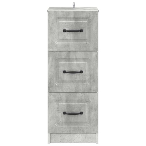 Чекмеджетен шкаф Бетонно сиво 33 x 34,5 x 87 см