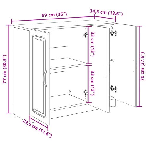 Служебен шкаф Бял гланц 89 x 34,5 x 77 см Инженерна дървесина