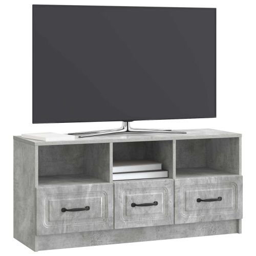 ТВ шкаф Бетонно сиво 102 x 34,5 x 47 см Инженерна дървесина