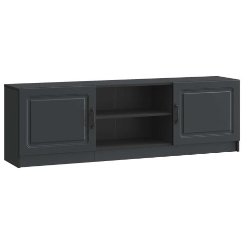 ТВ шкаф Черно 150 x 31 x 47 см Инженерна дървесина