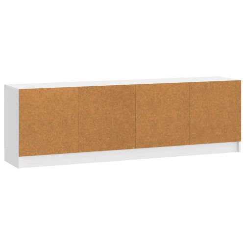 ТВ шкаф Бял гланц 150 x 31 x 47 см Инженерна дървесина