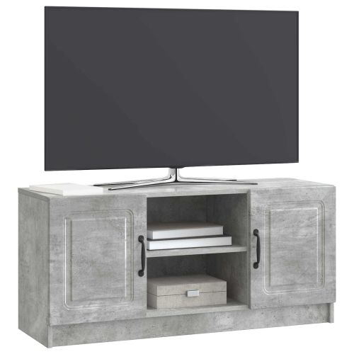 ТВ шкаф Бетонно сиво 102 x 34,5 x 47 см Инженерна дървесина