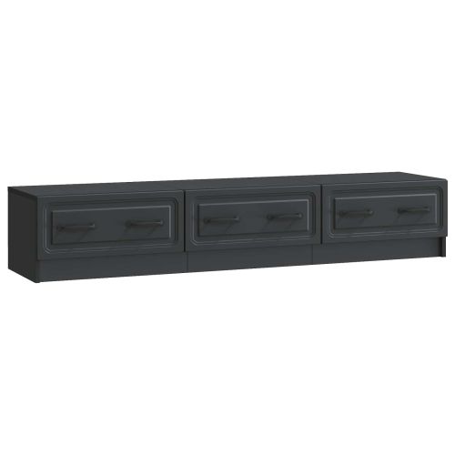 ТВ шкаф с чекмедже Черно 147 x 34,5 x 27 см Инженерна дървесина