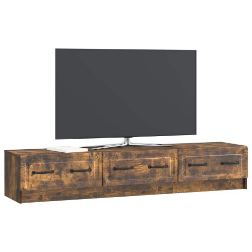 ТВ шкаф Опушен дъб 147 x 34,5 x 27 см Инженерна дървесина