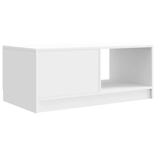 Масичка за кафе Бял гланц 90 x 50 x 37 см Инженерна дървесина