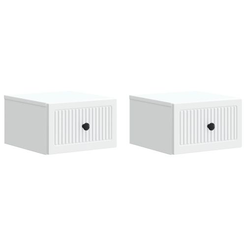 Спален шкаф с монтаж на стена 2 pcs Бяло 33 x 34,5 x 20 см