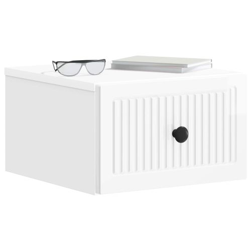 Спален шкаф с монтаж на стена Бял гланц 33 x 34,5 x 20 см