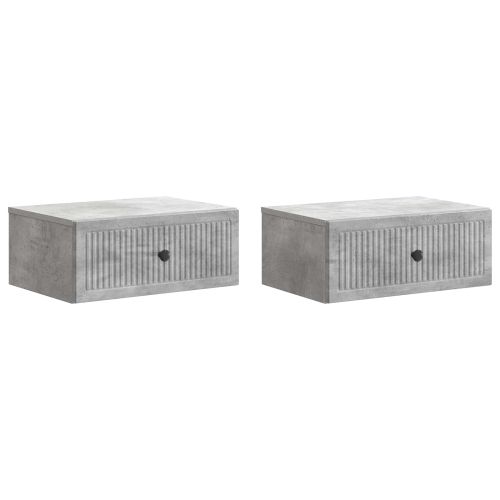 Нощен шкаф с чекмедже 2 pcs Бетонно сиво 49 x 34,5 x 20 см