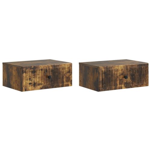 Нощен шкаф с чекмедже 2 pcs Опушен дъб 49 x 34,5 x 20 см