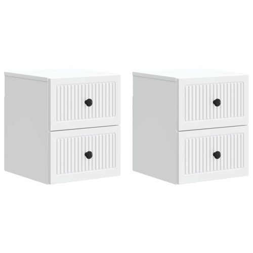Спален шкаф с монтаж на стена 2 pcs Бяло 33 x 34,5 x 40 см
