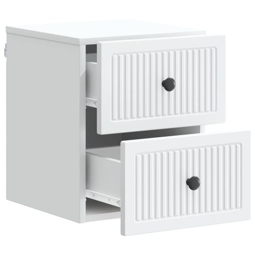 Спален шкаф с монтаж на стена 2 pcs Бяло 33 x 34,5 x 40 см
