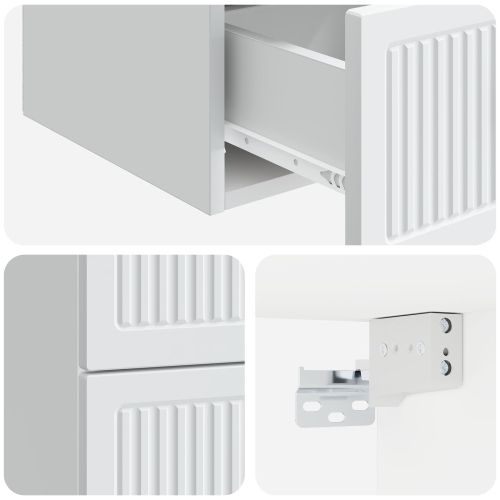 Спален шкаф с монтаж на стена 2 pcs Бяло 33 x 34,5 x 40 см