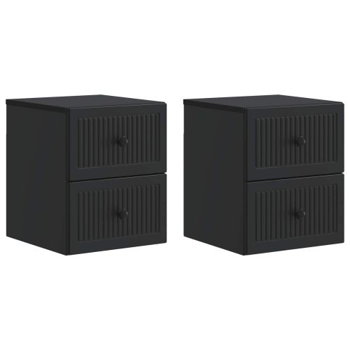 Спален шкаф с монтаж на стена 2 pcs Черно 33 x 34,5 x 40 см