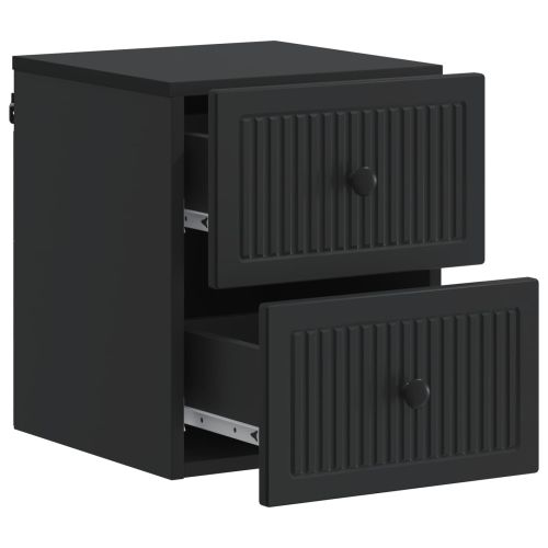 Спален шкаф с монтаж на стена 2 pcs Черно 33 x 34,5 x 40 см