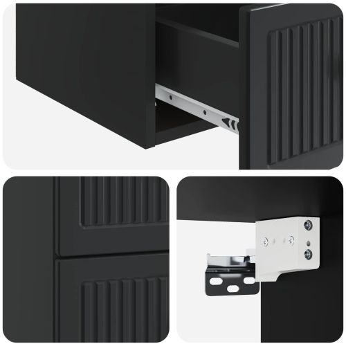 Спален шкаф с монтаж на стена 2 pcs Черно 33 x 34,5 x 40 см