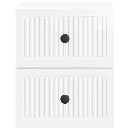 Спален шкаф с монтаж на стена 2 pcs Бял гланц 33 x 34,5 x 40 см