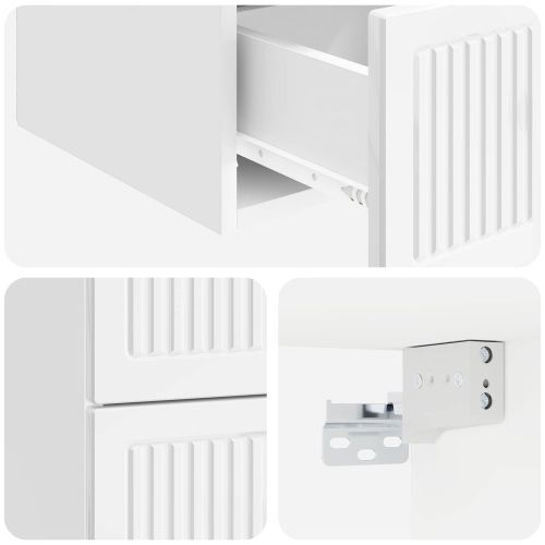 Спален шкаф с монтаж на стена 2 pcs Бял гланц 33 x 34,5 x 40 см