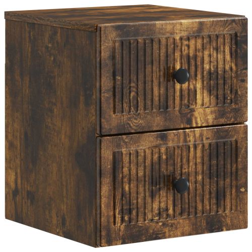 Спален шкаф с монтаж на стена Опушен дъб 33 x 34,5 x 40 см