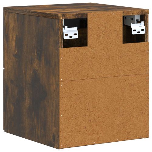 Спален шкаф с монтаж на стена Опушен дъб 33 x 34,5 x 40 см
