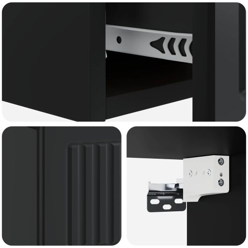 Стенен страничен масичка Черно 59 x 34,5 x 17 см