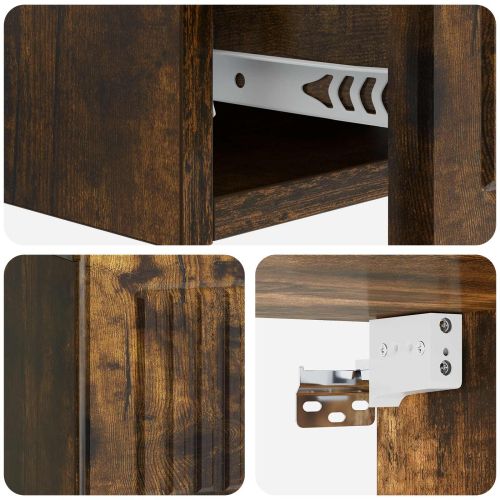 Стенен страничен масичка Опушен дъб 59 x 34,5 x 17 см