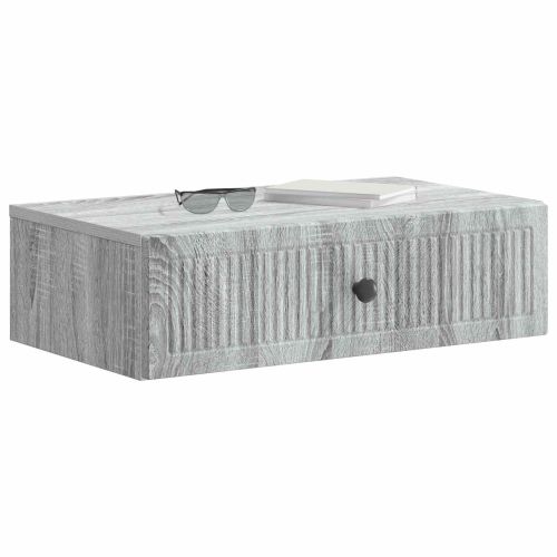 Стенен страничен масичка Сива сонома 59 x 34,5 x 17 см