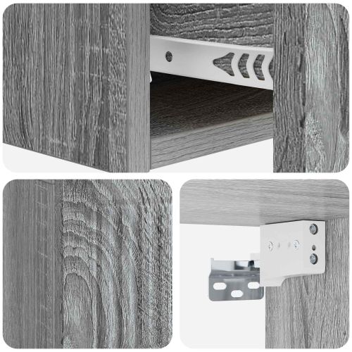 Стенен страничен масичка Сива сонома 59 x 34,5 x 17 см