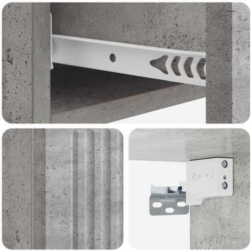 Стенен страничен масичка Бетонно сиво 87,5 x 34,5 x 17 см