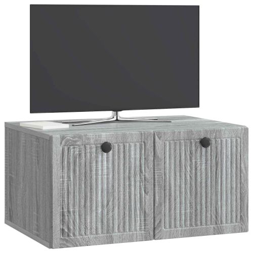 Стенно монтиран ТВ шкаф Сива сонома 59,5 x 41 x 30 см