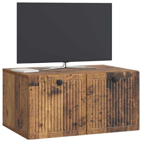 Стенно монтиран ТВ шкаф Старо дърво 59,5 x 41 x 30 см