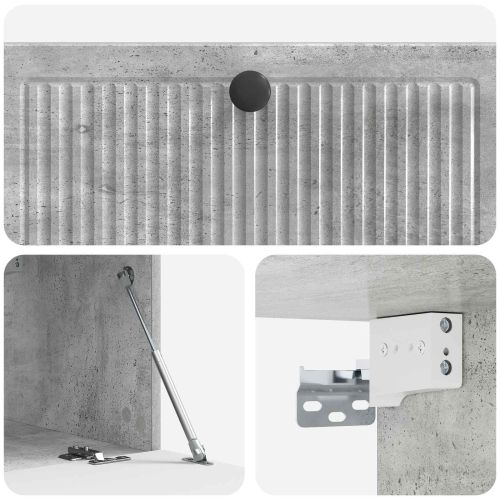 Стенно монтиран ТВ шкаф Бетонно сиво 78,5 x 41 x 30 см