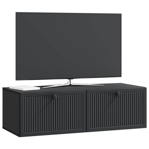 Стенно монтиран ТВ шкаф Черно 98 x 41 x 30 см