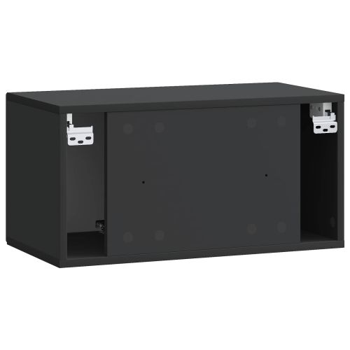 Стенно монтиран ТВ шкаф Черно 59,5 x 31 x 30 см