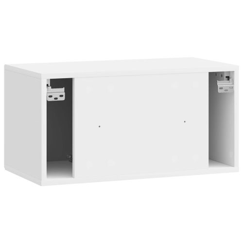 Стенно монтиран ТВ шкаф Бял гланц 59,5 x 31 x 30 см