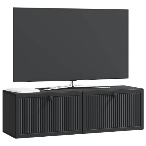 Стенно монтиран ТВ шкаф Черно 98 x 31 x 30 см