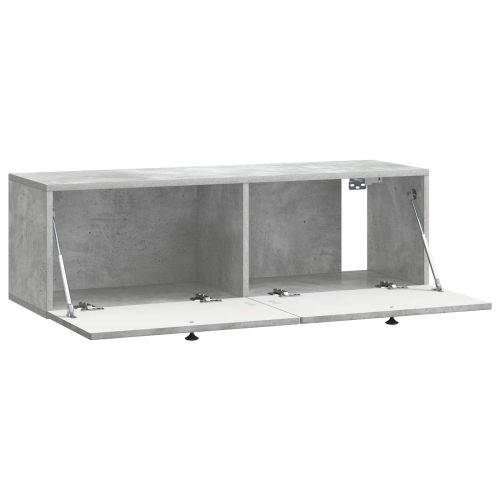 Стенно монтиран ТВ шкаф Бетонно сиво 98 x 31 x 30 см