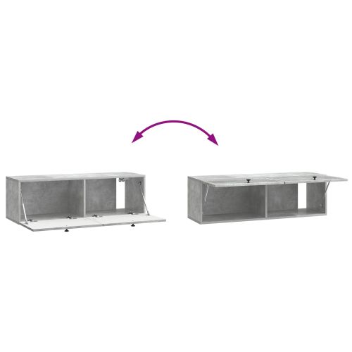 Стенно монтиран ТВ шкаф Бетонно сиво 98 x 31 x 30 см