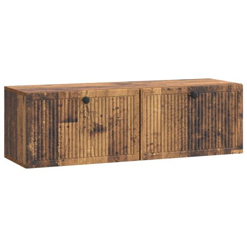Стенно монтиран ТВ шкаф Старо дърво 98 x 31 x 30 см