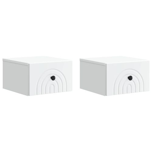 Спален шкаф с монтаж на стена 2 pcs Бяло 33 x 34,5 x 20 см