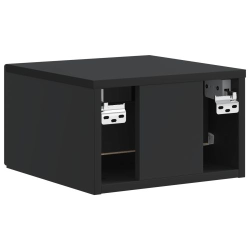 Спален шкаф с монтаж на стена 2 pcs Черно 33 x 34,5 x 20 см