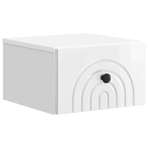 Спален шкаф с монтаж на стена Бял гланц 33 x 34,5 x 20 см