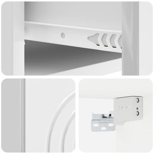 Спален шкаф с монтаж на стена 2 pcs Бял гланц 33 x 34,5 x 20 см