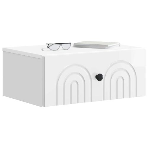 Спален шкаф с монтаж на стена Бял гланц 49 x 34,5 x 20 см