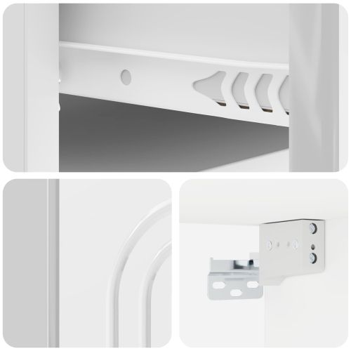 Спален шкаф с монтаж на стена 2 pcs Бял гланц 49 x 34,5 x 20 см