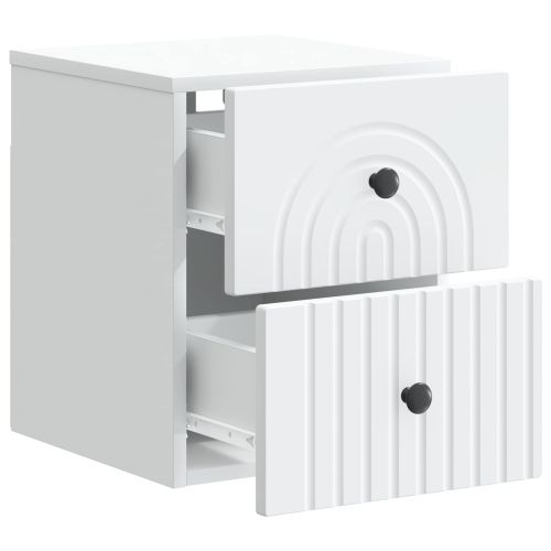 Спален шкаф с монтаж на стена 2 pcs Бяло 33 x 34,5 x 40 см