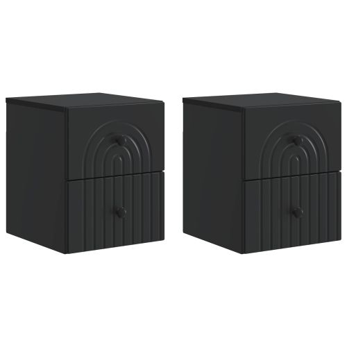 Спален шкаф с монтаж на стена 2 pcs Черно 33 x 34,5 x 40 см