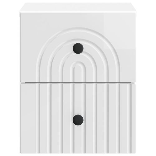 Спален шкаф с монтаж на стена 2 pcs Бял гланц 33 x 34,5 x 40 см