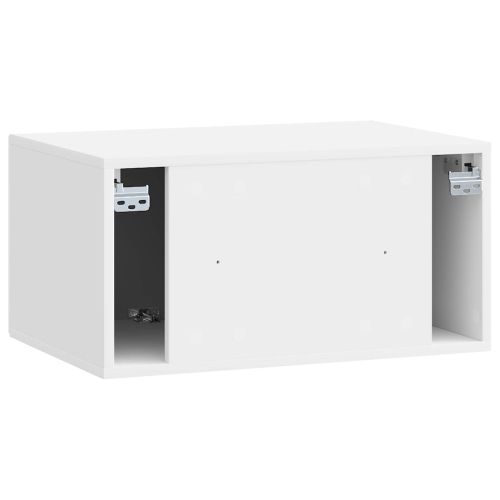Стенно монтиран ТВ шкаф Бял гланц 59,5 x 41 x 30 см